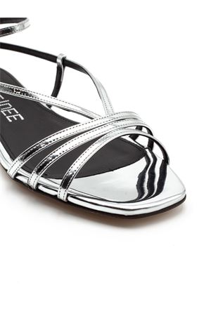 Silver metallic leather flat sandals JULIE DEE | ME601ARGENTO